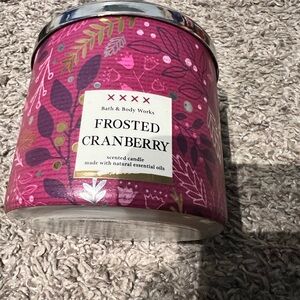 Bath & Body Works Frosted Cranberry Candle - Pink and Silver